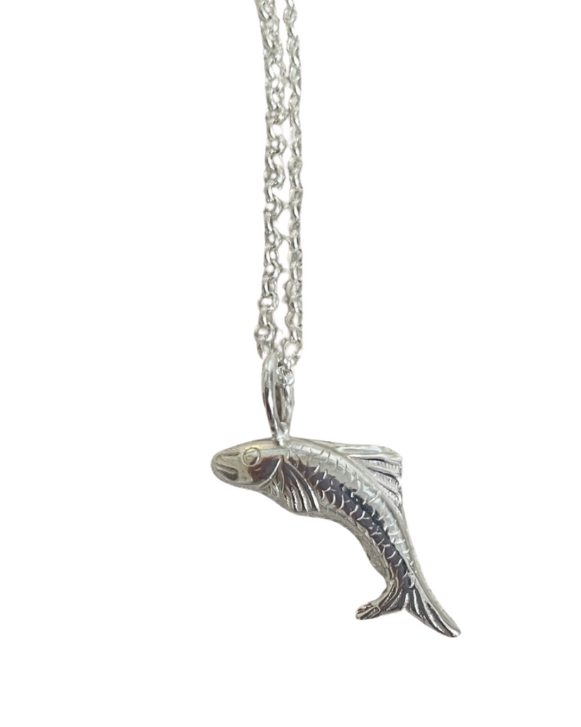 Recycled silver lucky fish charm