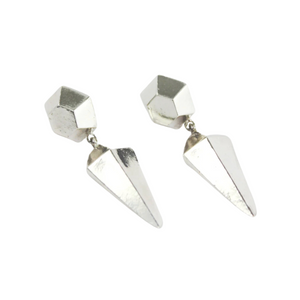 Hexagonal Earrings with Pendulum Drop