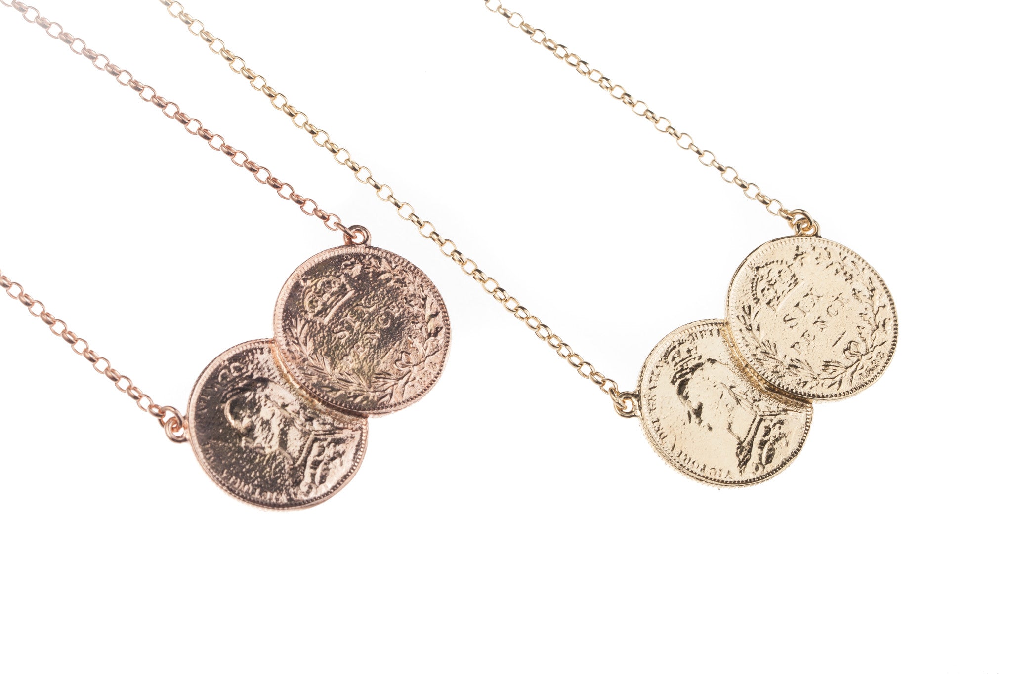 Double Sided 18k Gold Coin Necklace – TPAIGE Jewelry