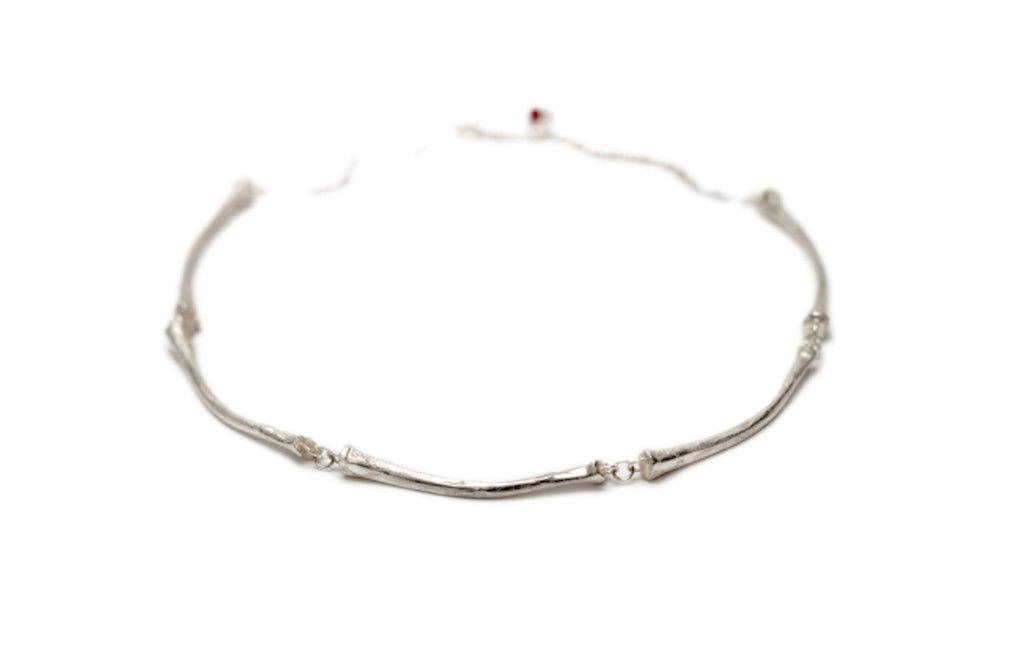 Silver Cast Bone Necklace