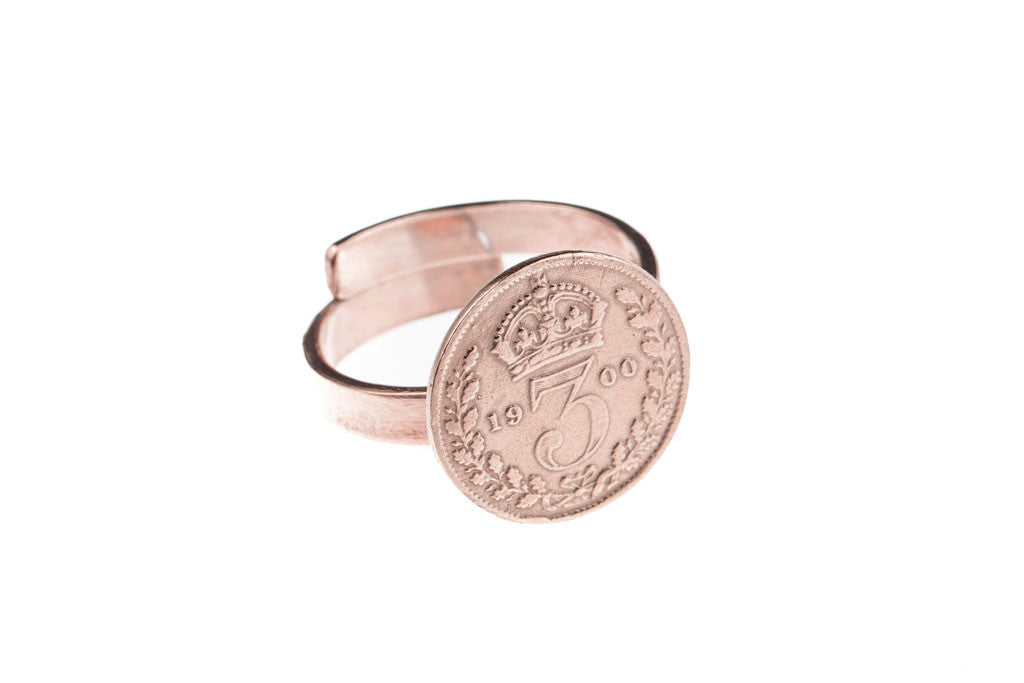 Victorian Threepence Coin Ring